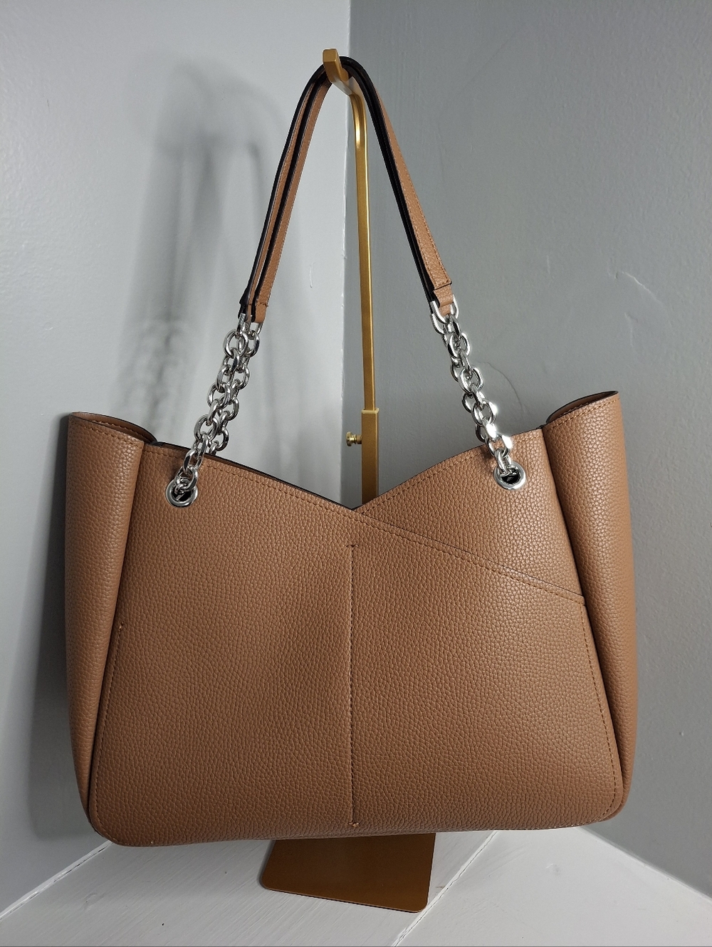 Calvin Klein Large Pebbled Tote Bag + New Lucky Brand Leather Wallet Cognac - Picture 2 of 7
